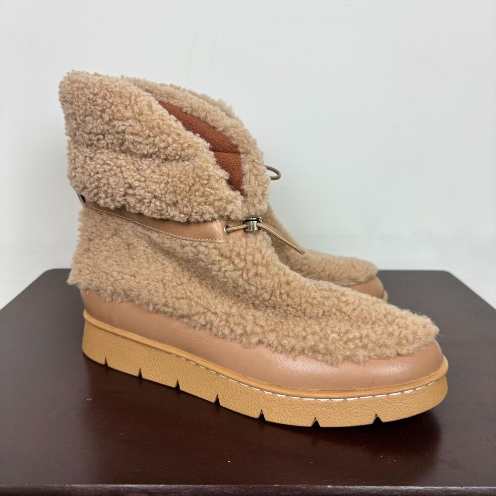 Marc Fisher LTD Kamryn Genuine Shearling Boots Light Natural Women's 8.5